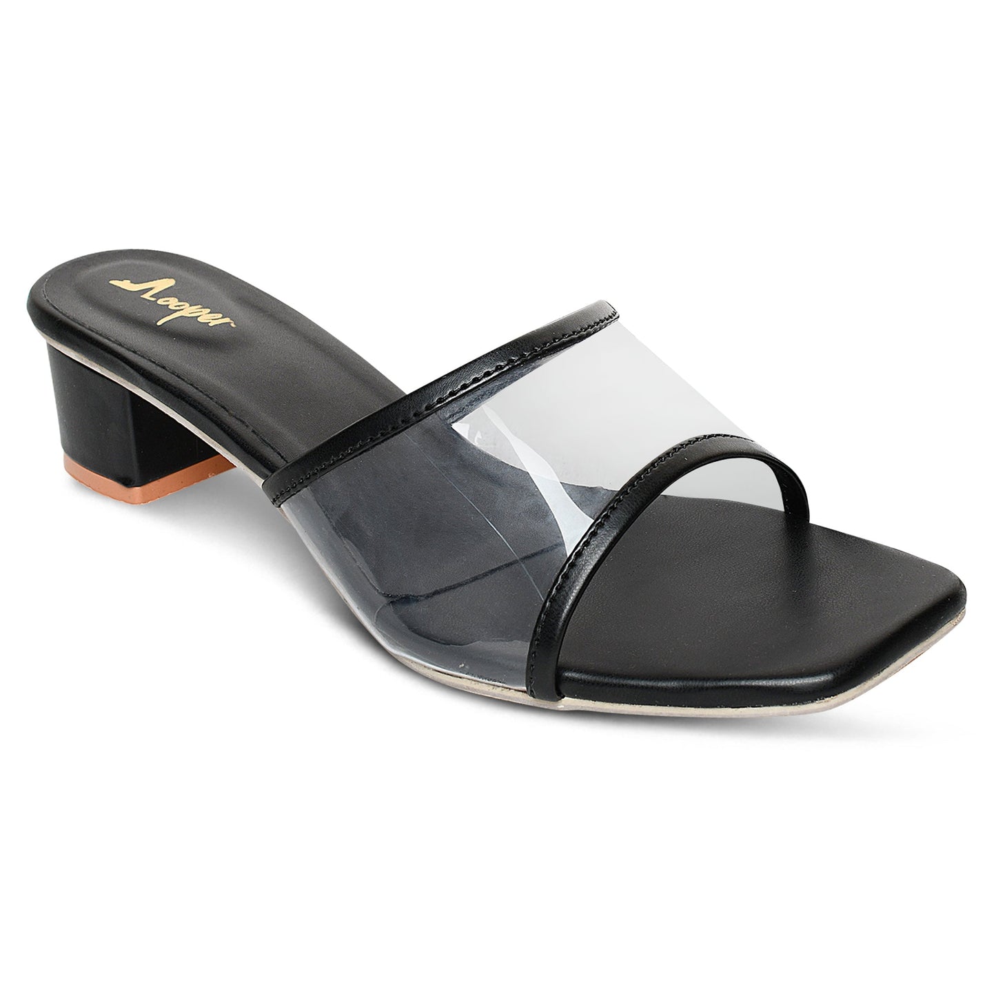 Clear elegance Transparent Strap Block Heels