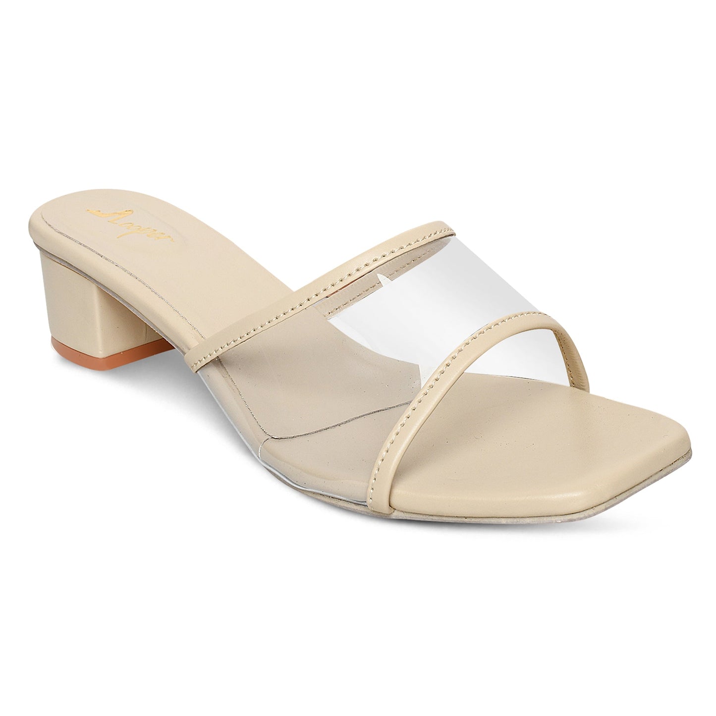 Clear elegance Transparent Strap Block Heels
