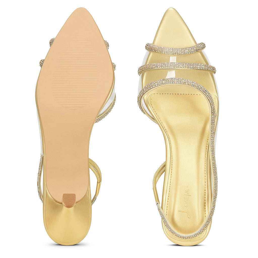 Jazzy Embellished Kitten Heels