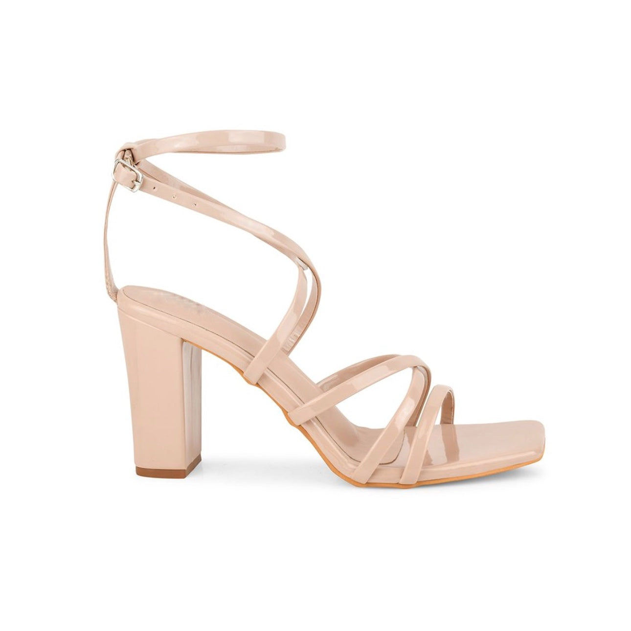 Strappy Chunky Heeled Sandals with Buckle Fastening