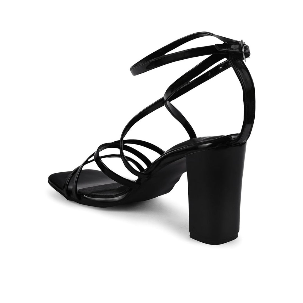 Strappy Chunky Heeled Sandals with Buckle Fastening