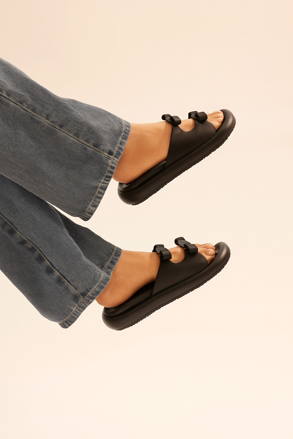 Bow Bliss Double-Strap Slides