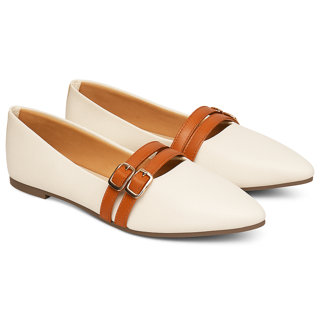Ballerina with Dual Buckles Flat