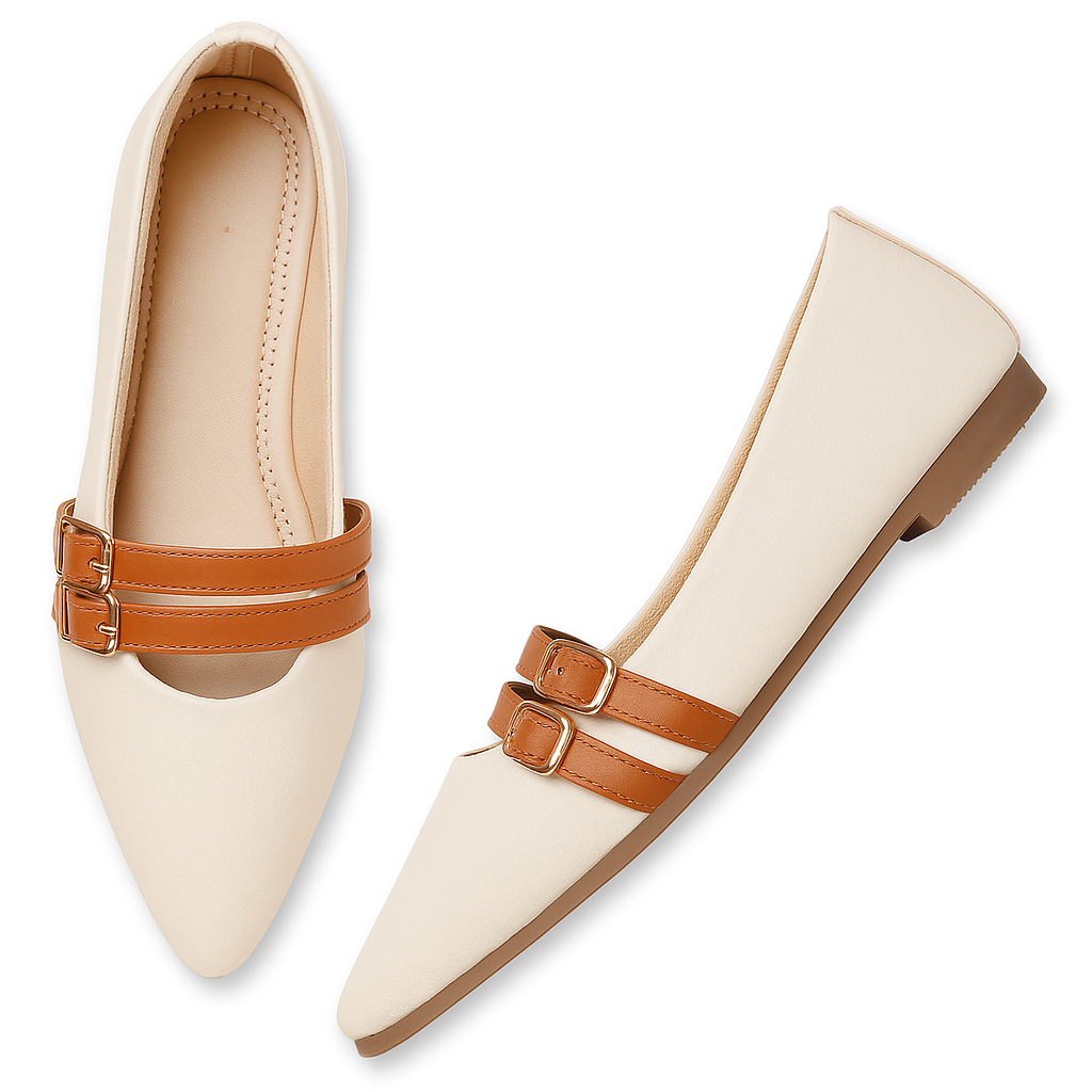 Ballerina with Dual Buckles Flat