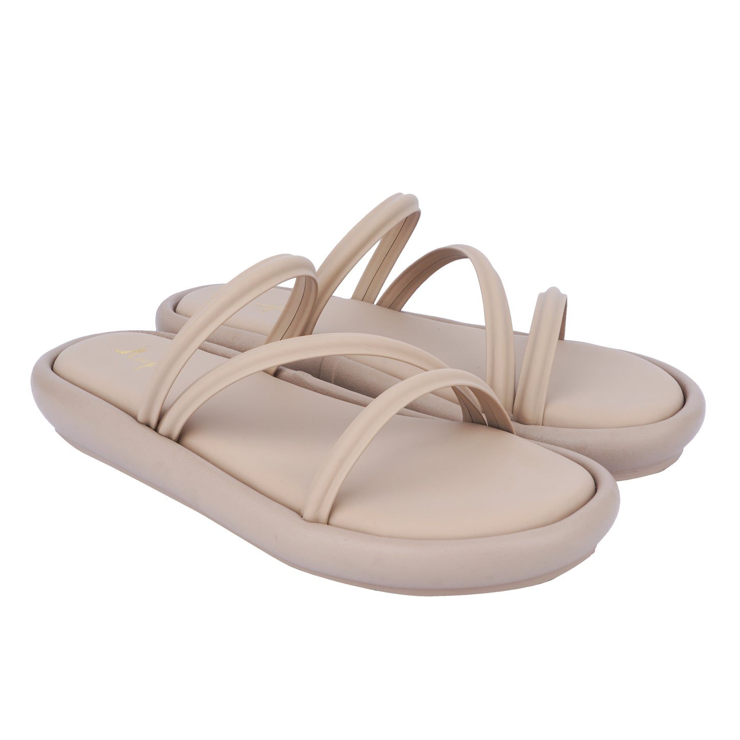 Cushioned multi strap flats