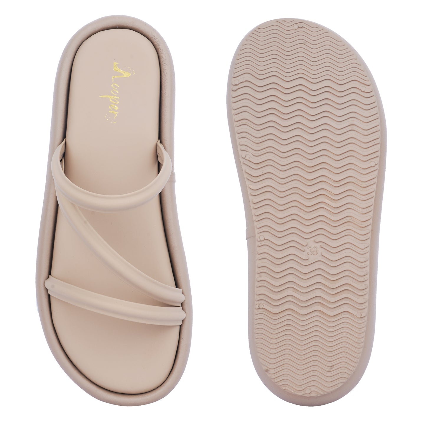 Cushioned multi strap flats