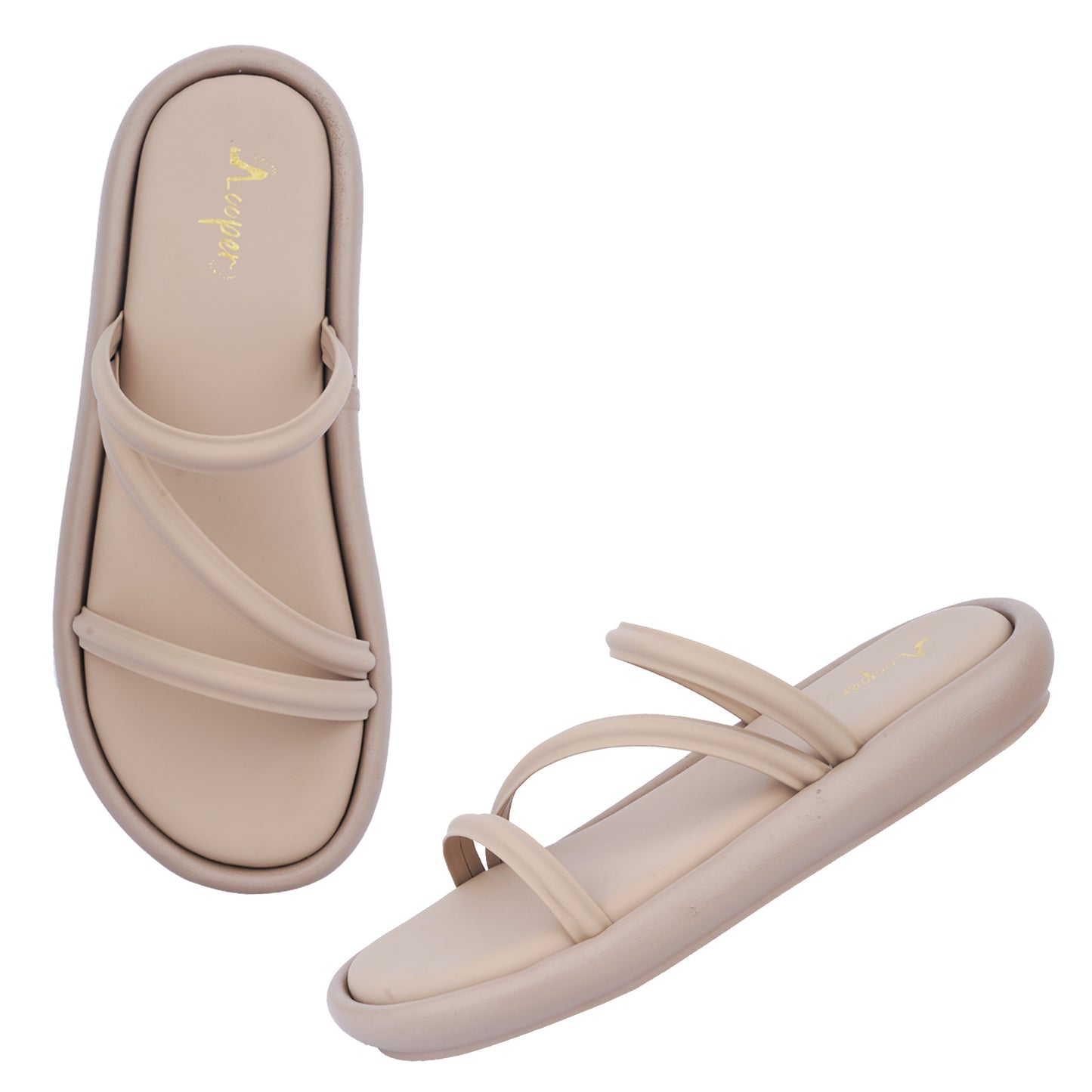Cushioned multi strap flats