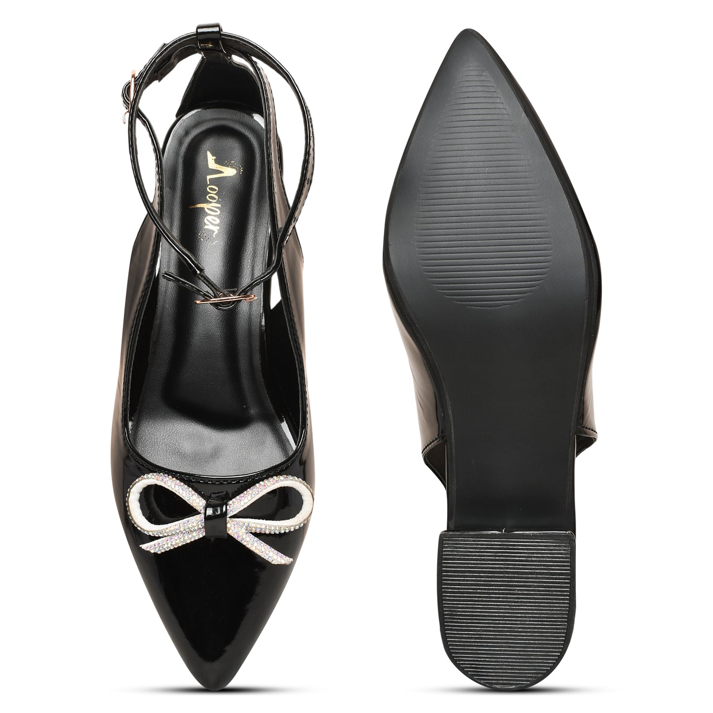 Derby Patent Ankle Strap Heel