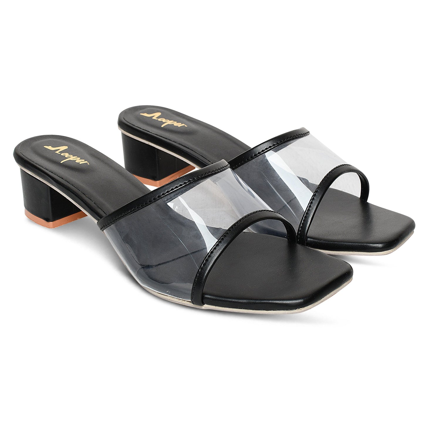 Clear elegance Transparent Strap Block Heels