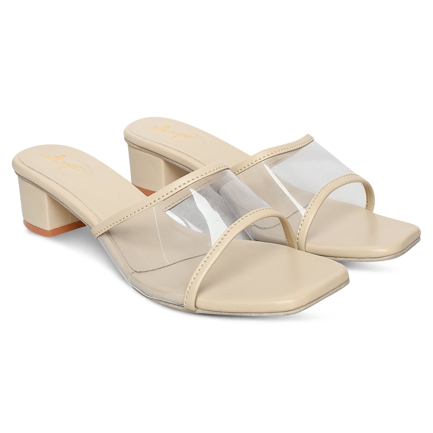 Clear elegance Transparent Strap Block Heels