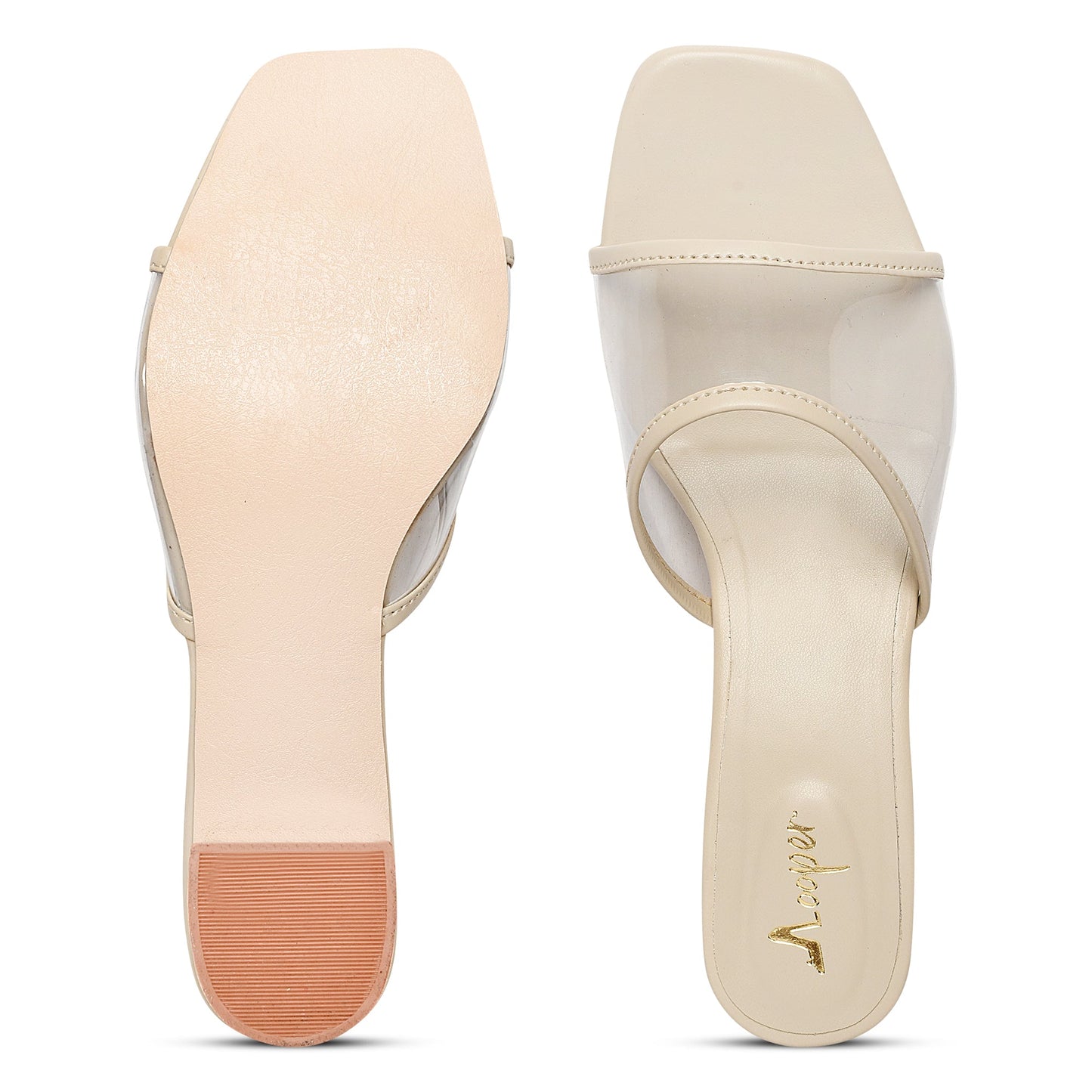 Clear elegance Transparent Strap Block Heels