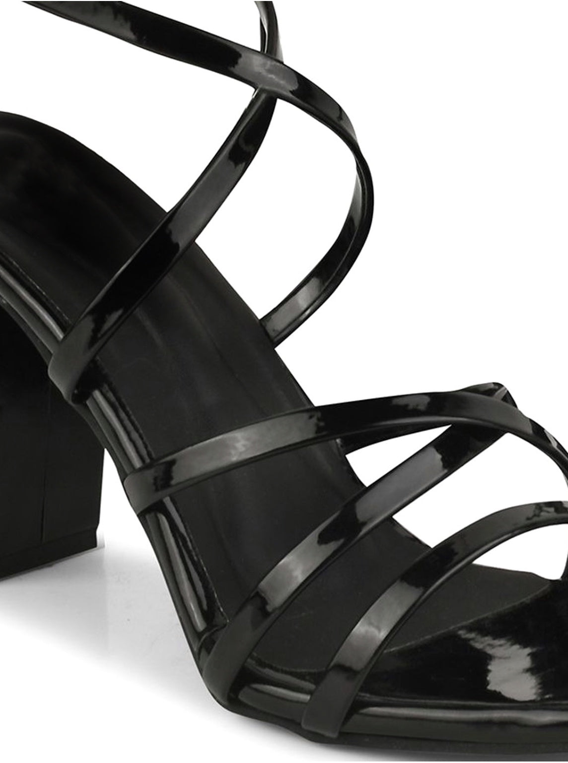 Strappy Chunky Heeled Sandals with Buckle Fastening