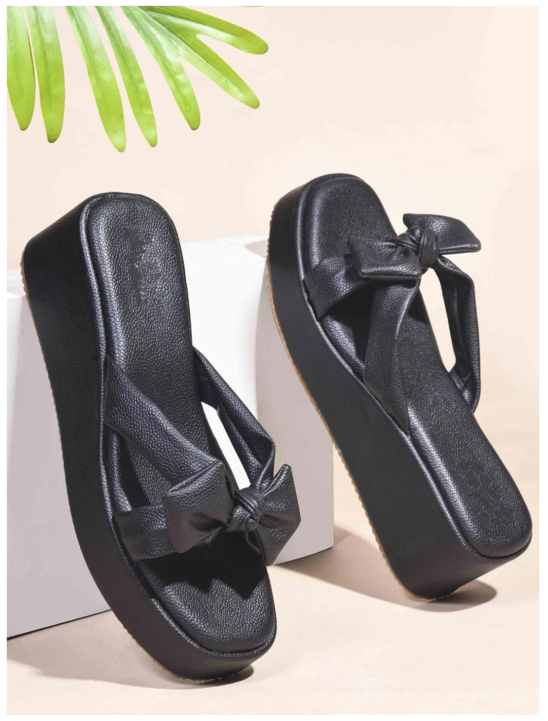 Chunky Bow Platform Heels