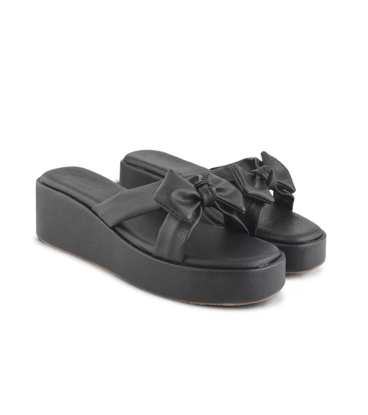 Chunky Bow Platform Heels