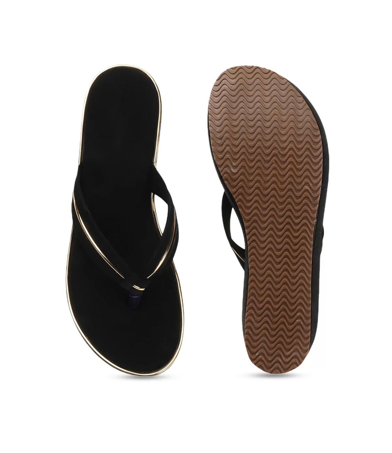 V shape golden embellished wedges