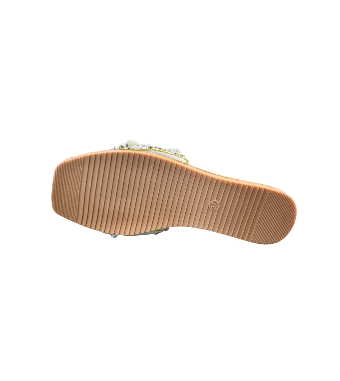 Embellished Shell White Flats