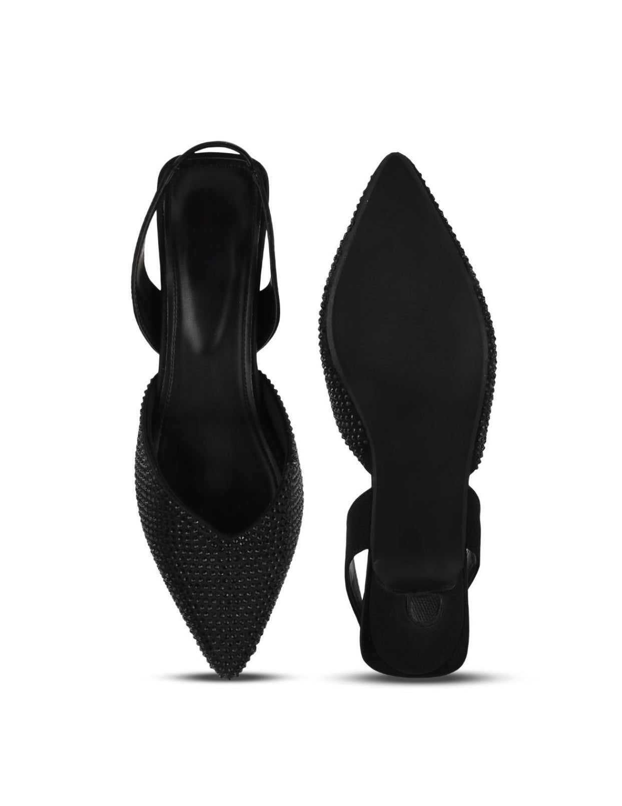 Stone Embellished Kitten Heels