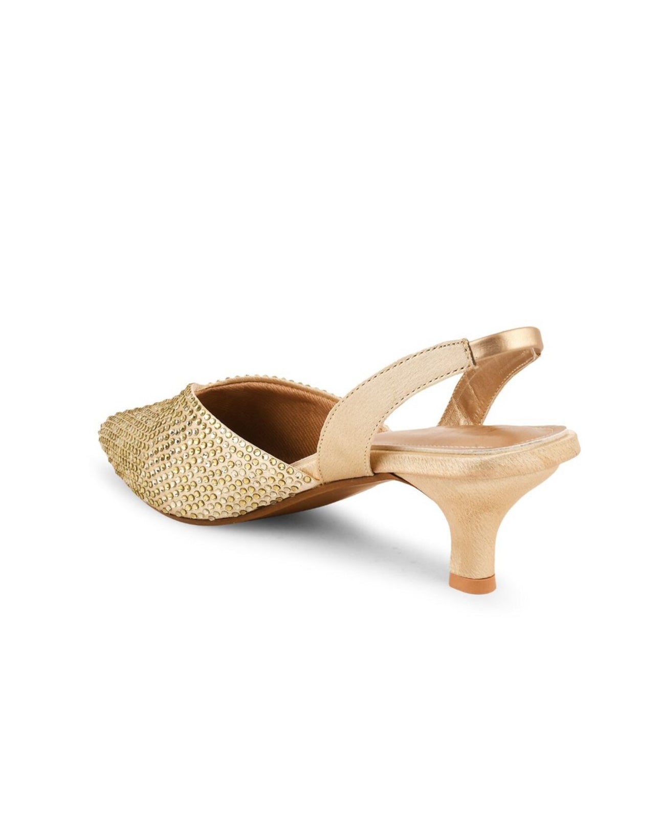 Stone Embellished Kitten Heels