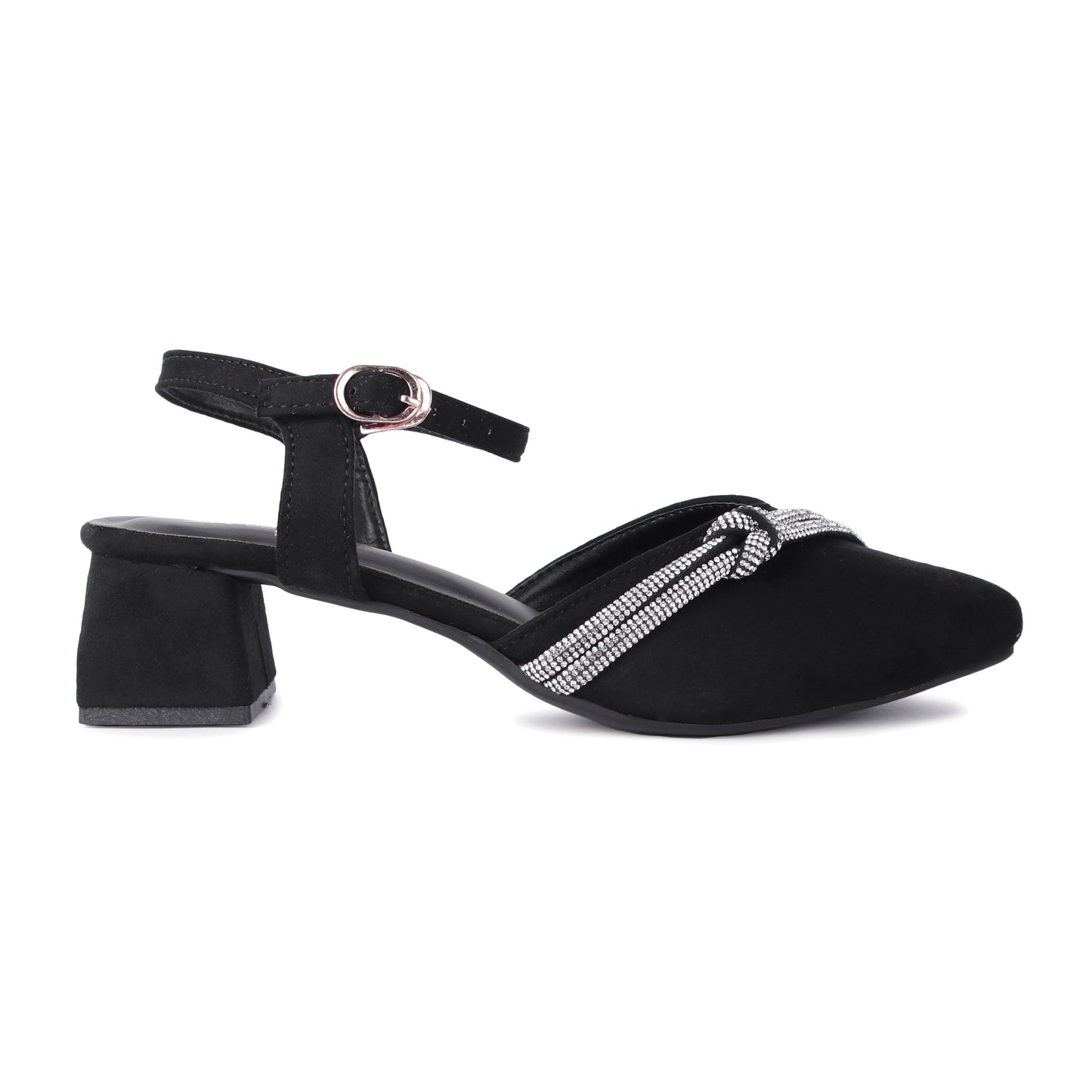 Tia Pointed Embellished Pumps Heel
