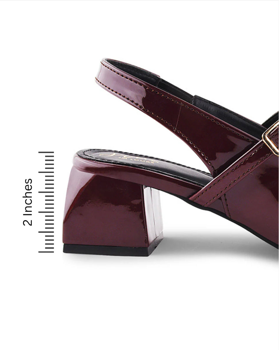 Mary Jane Cherry Glossy Block Heel