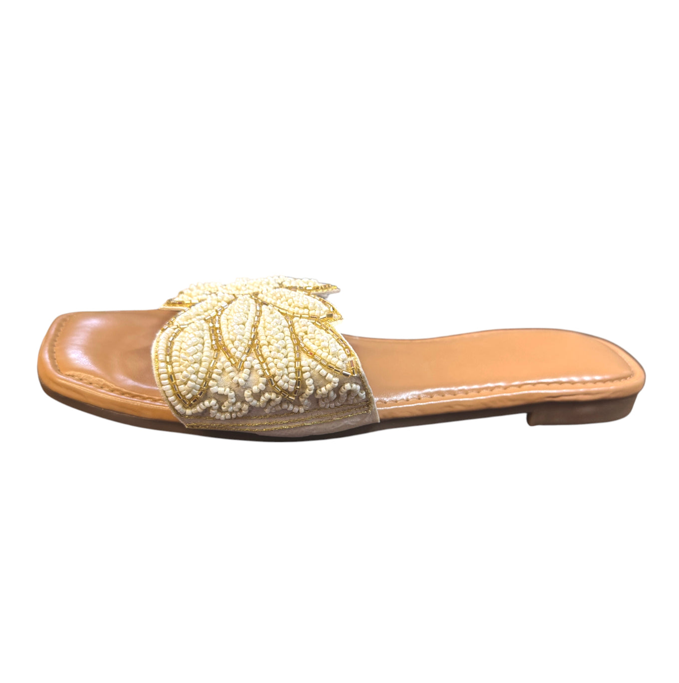 Embellished Floral Pearl Flats