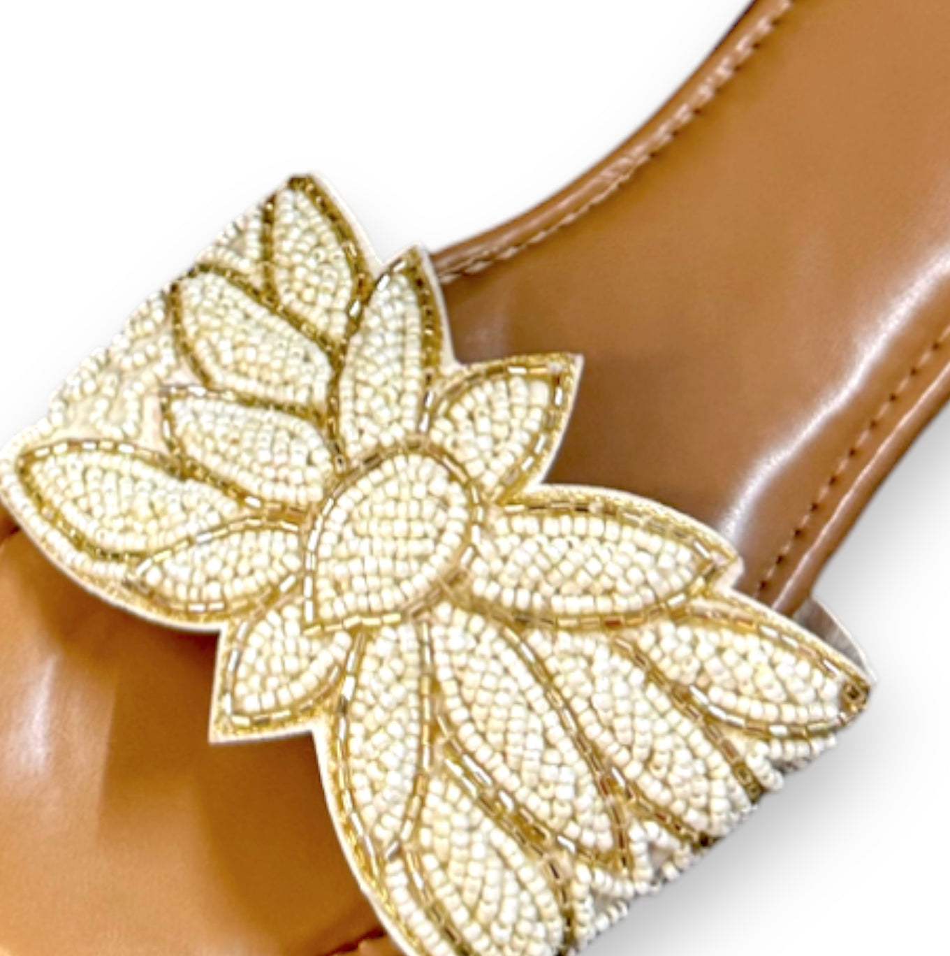 Embellished Floral Pearl Flats
