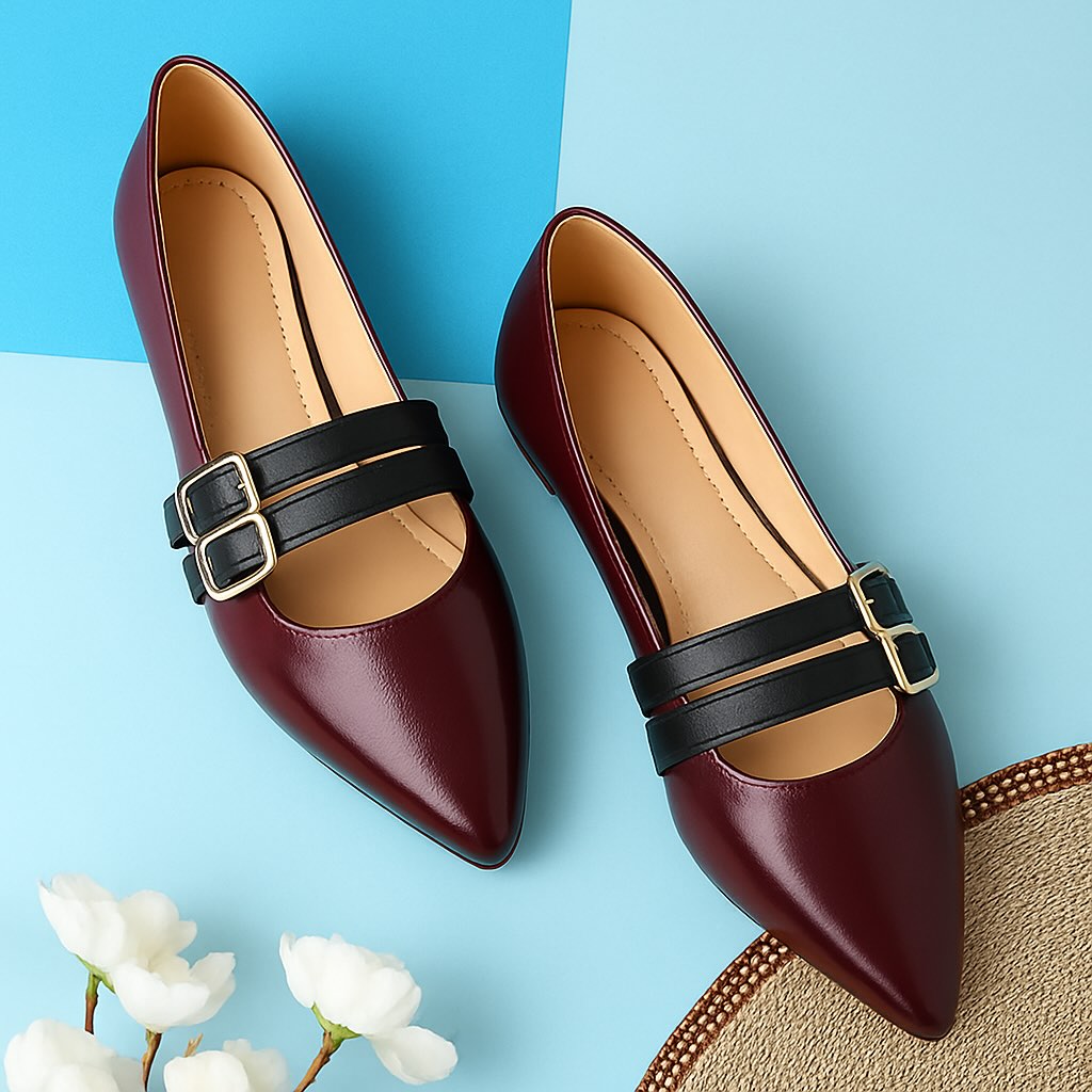 Ballerina with Dual Buckles Flat