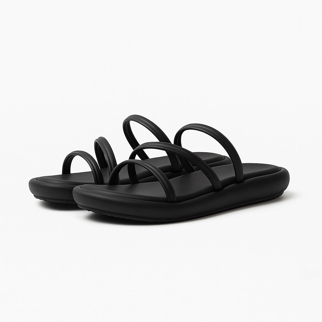 Cushioned multi strap flats