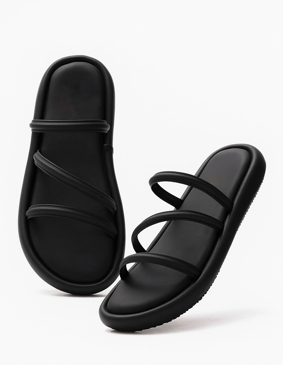 Cushioned multi strap flats