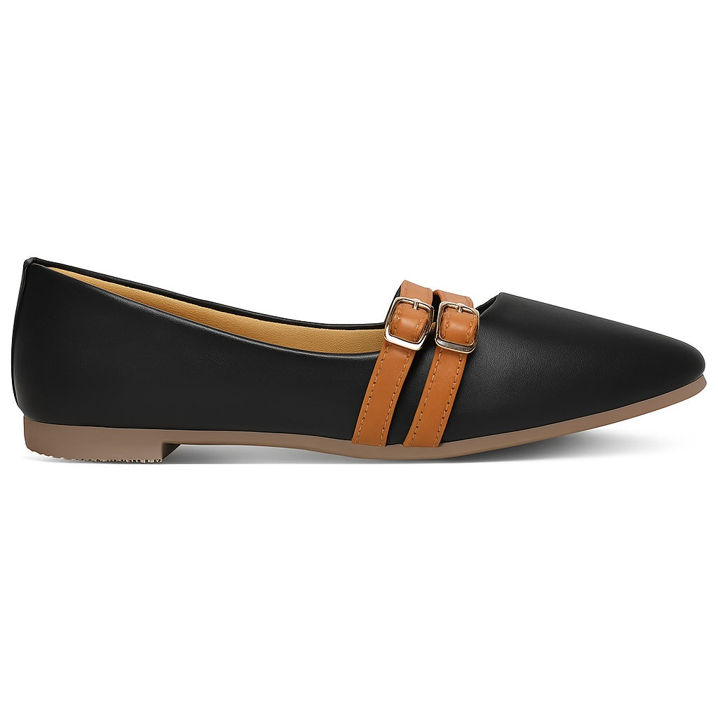 Ballerina with Dual Buckles Flat