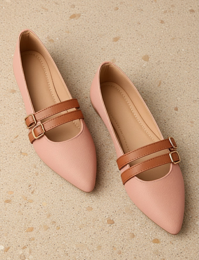 Ballerina with Dual Buckles Flat