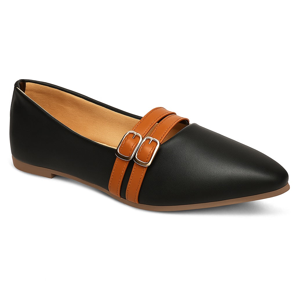 Ballerina with Dual Buckles Flat