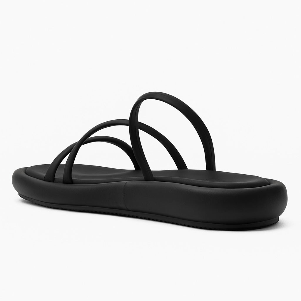 Cushioned multi strap flats