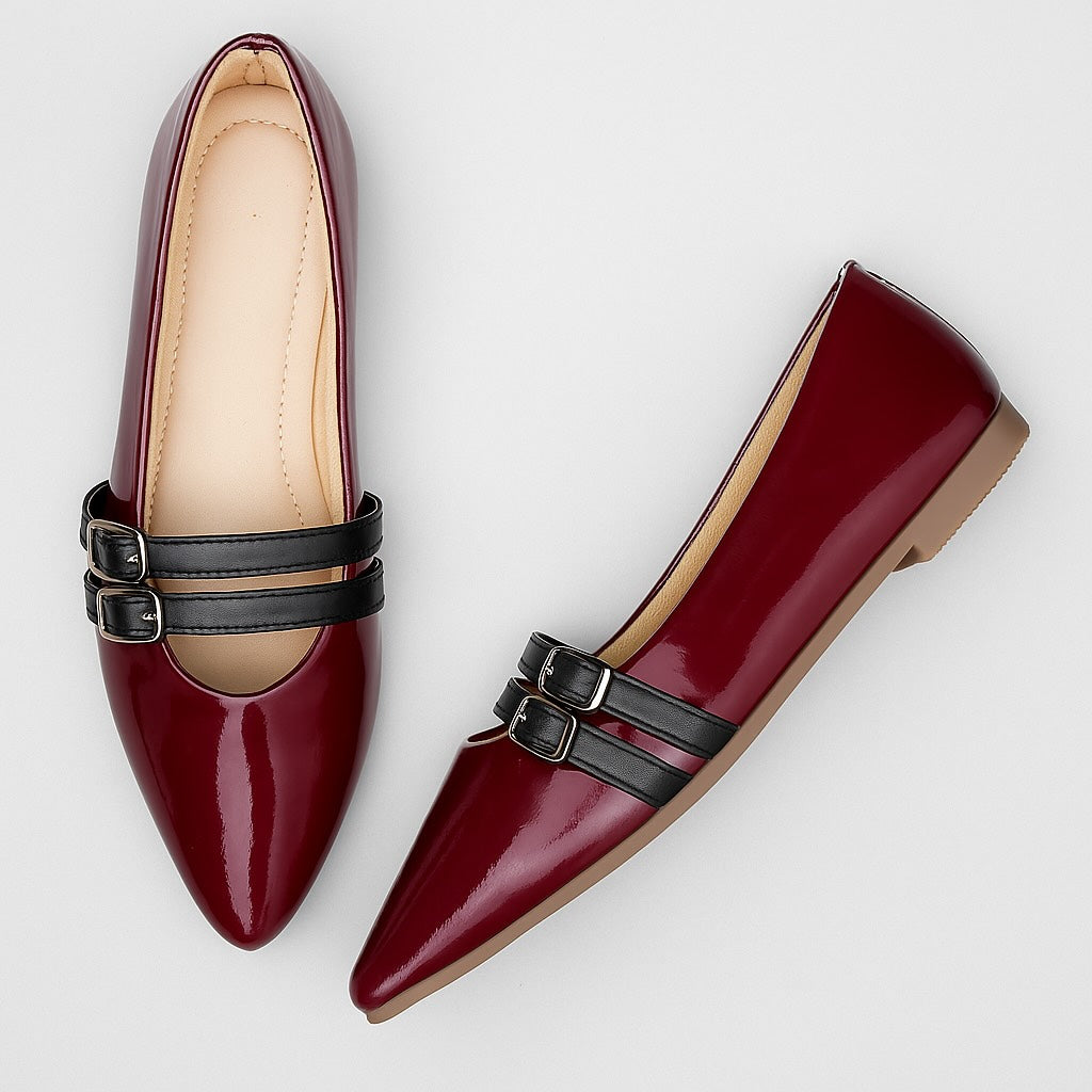 Ballerina with Dual Buckles Flat