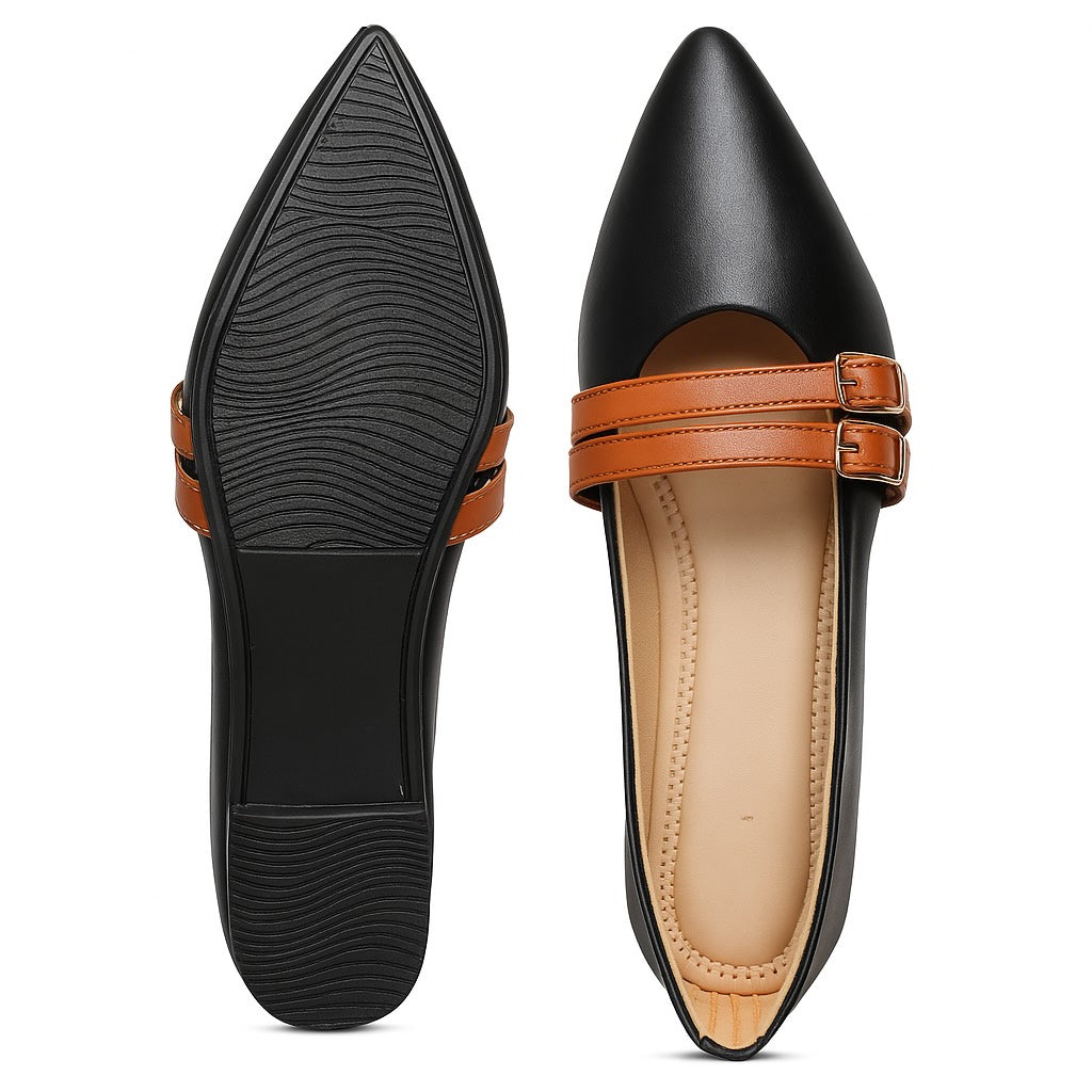 Ballerina with Dual Buckles Flat