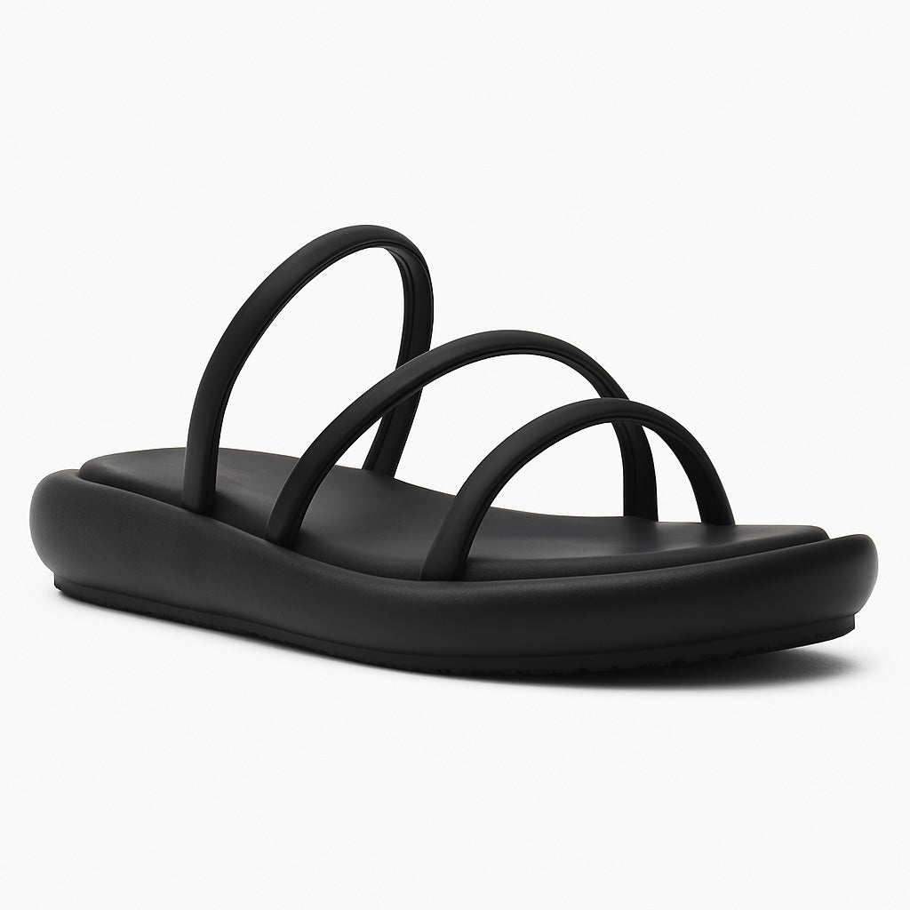 Cushioned multi strap flats