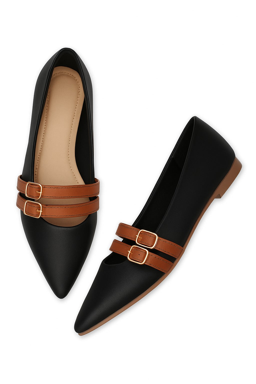 Ballerina with Dual Buckles Flat
