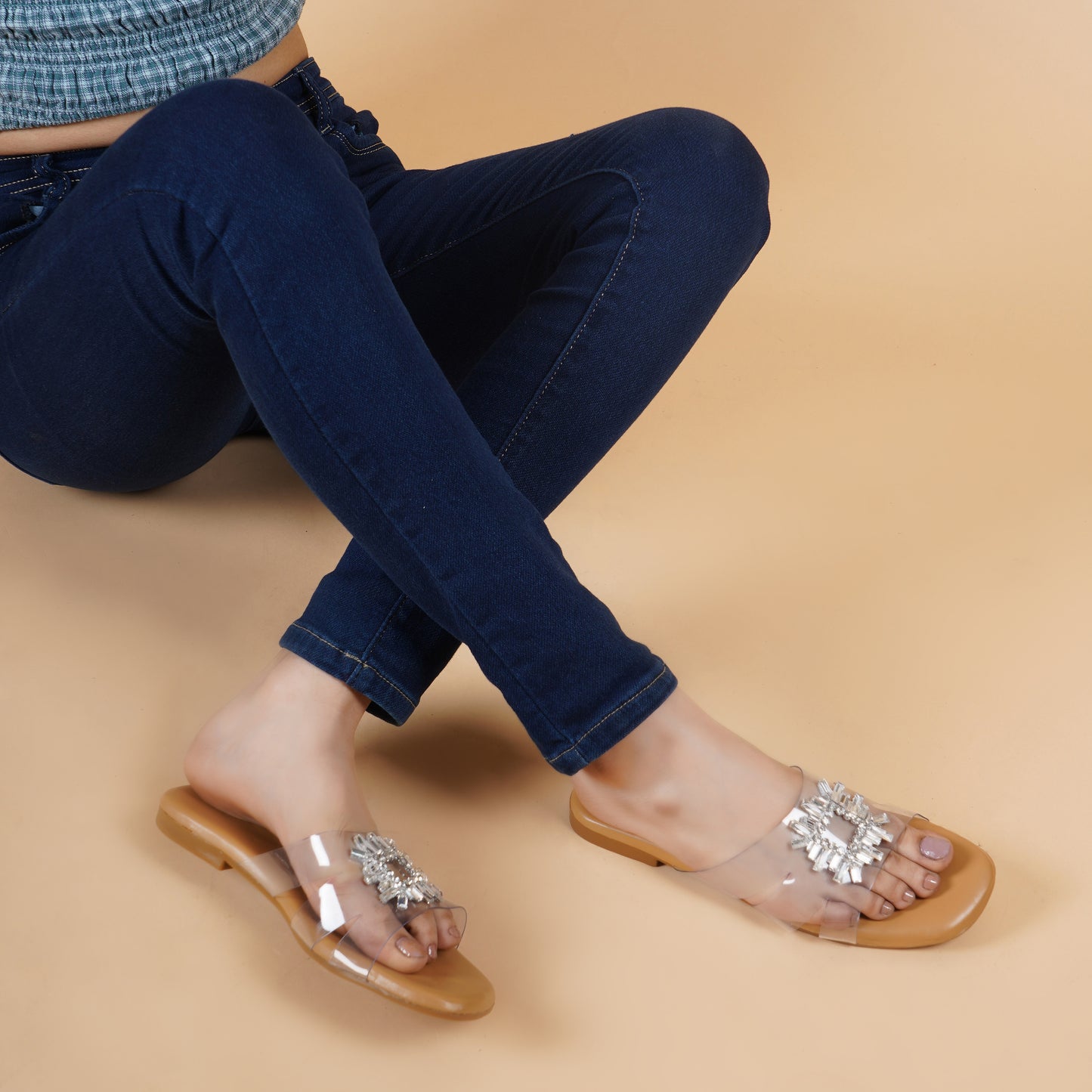 Embellished Clear Flats