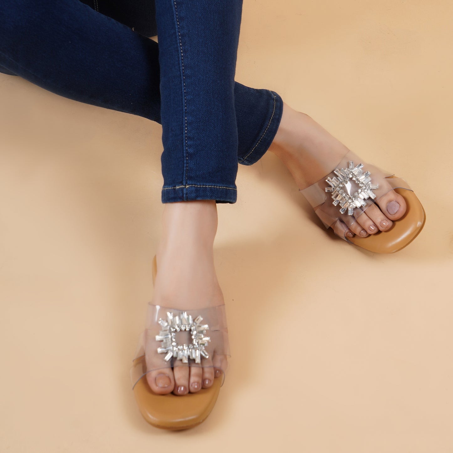 Embellished Clear Flats