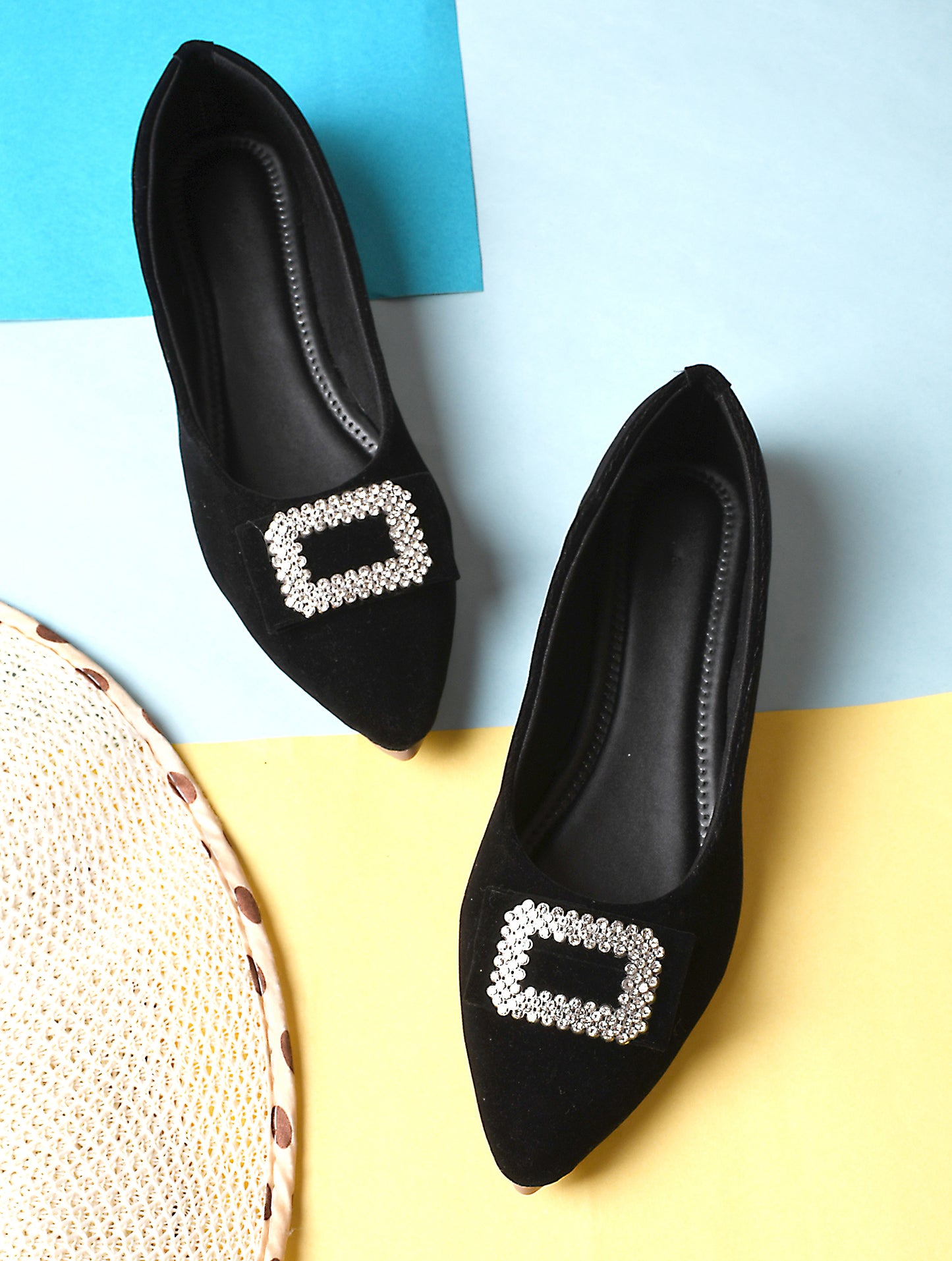 Black Embellished Flat