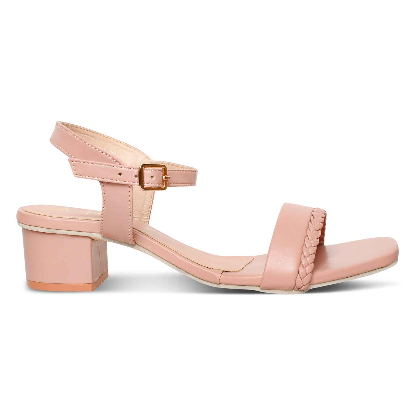 Strapy Peach Block Heel Sandal