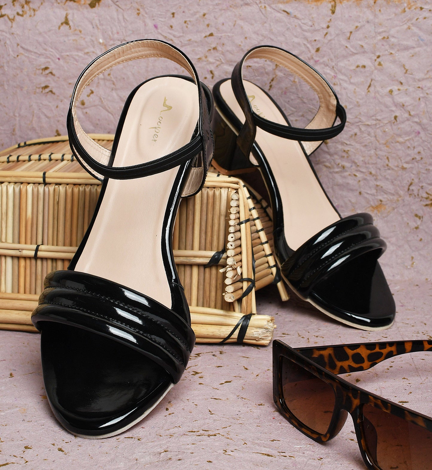 Ankle Strap Black Block Sandal