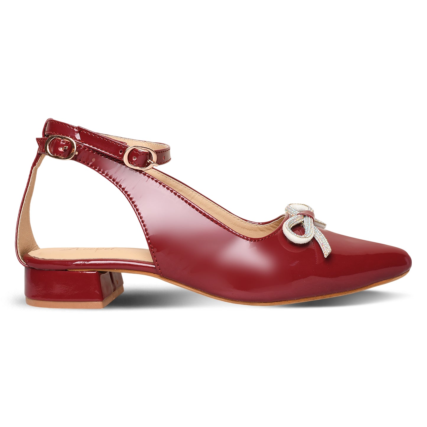 Derby Patent Ankle Strap Heel