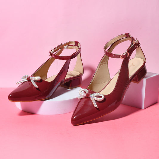 Derby Patent Ankle Strap Heel