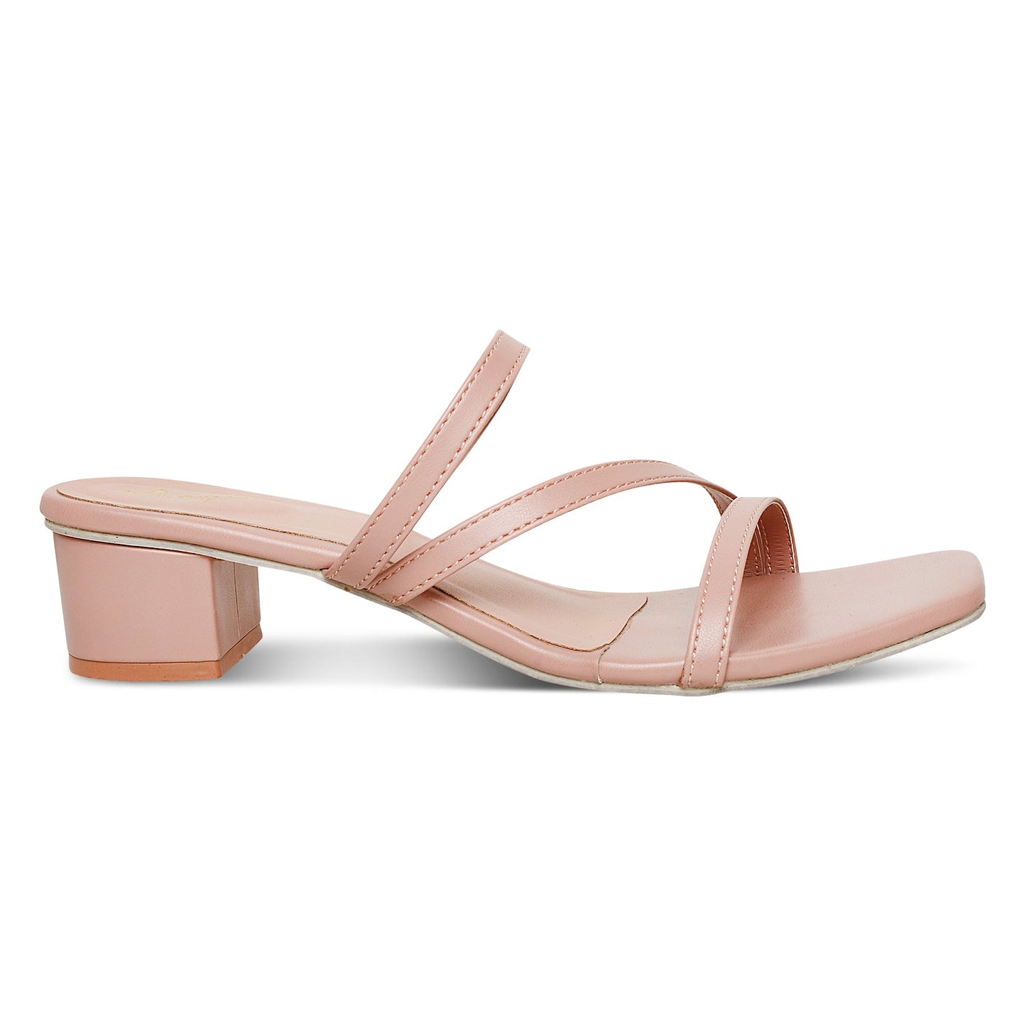 Triple Strap Pink Block Heel