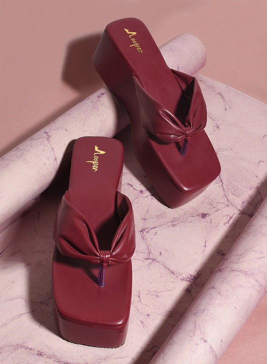 Block Retro Style Maroon Platforms