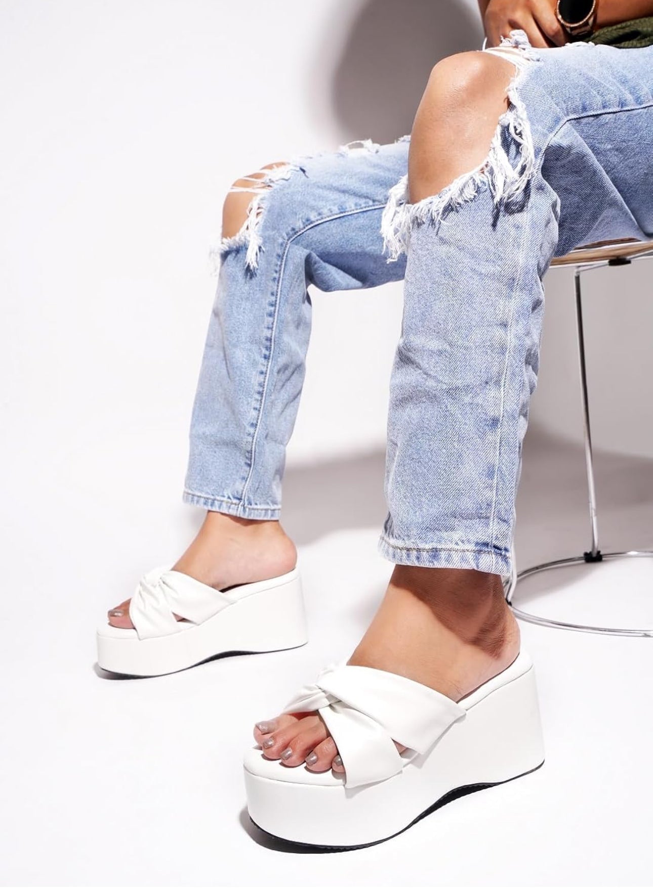 Chunky Block Platform Heels