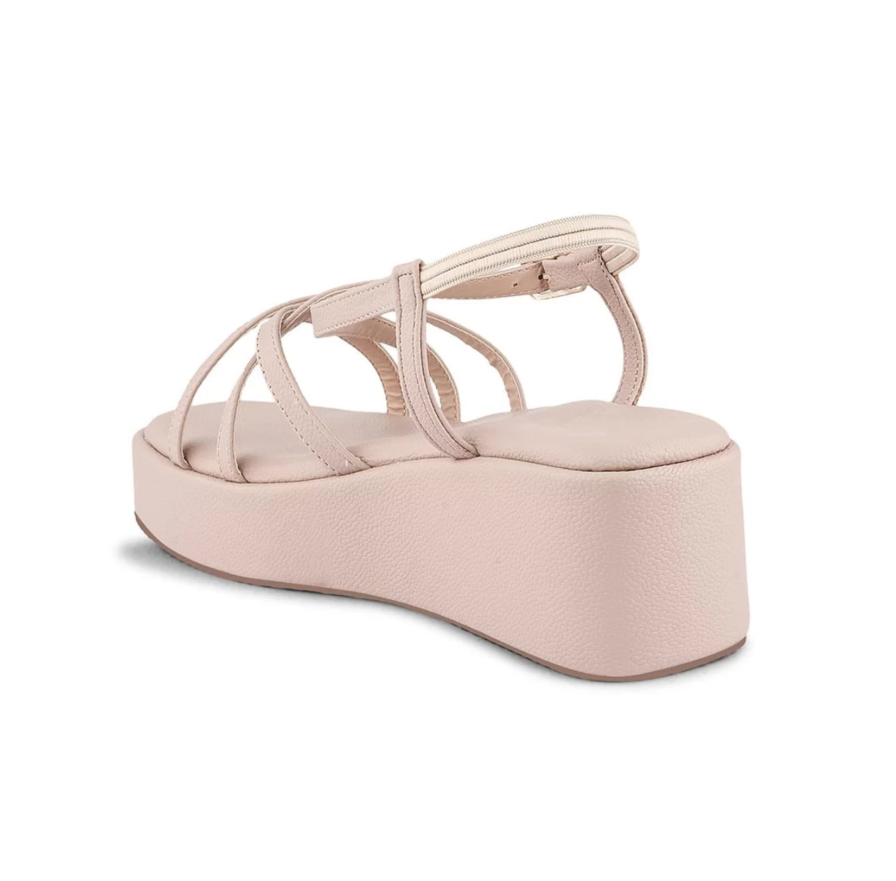 Strappy Wedge Heeled Sandals with Buckle Fastening