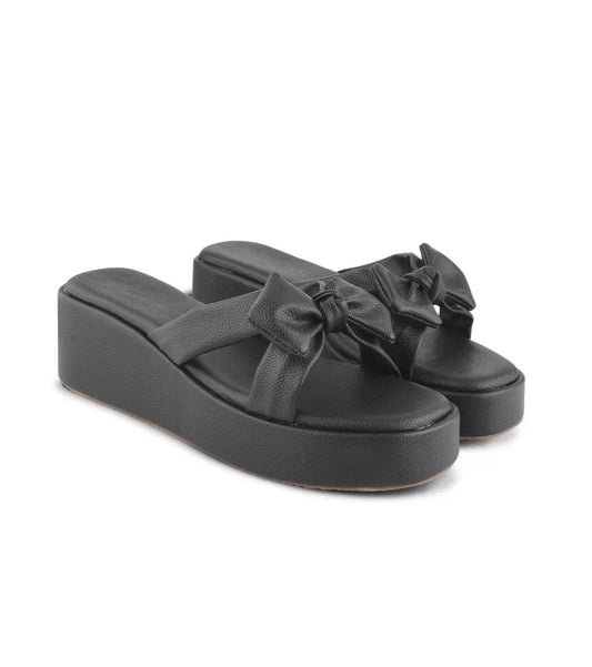 Chunky Bow  Platform Heels