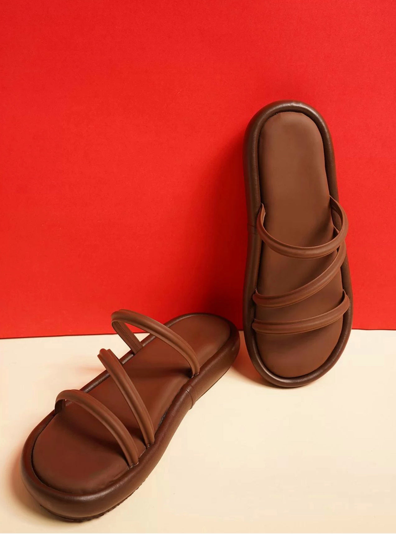 Cushioned multi strap flats
